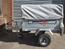 ERDE 102 SMALL HIGH TOP CAMPING TRAILER,NEW BEARINGS,SPARE.JOCKEY WHEEL,COVER.