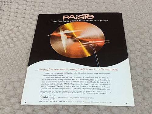 Jbfa9 advert 11x8 paiste - advert, 11x8"
