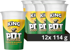 Pot Noodle King Pot Chicken & Mushroom 12x114g Instant Snack Vegetarian
