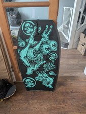 Saltrock Boogie Bodyboard for Children 3ft x 19" Green/Blue Design with Leash