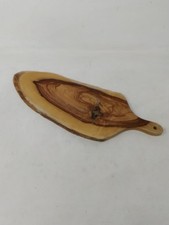 Handmade Vintage Wooden Cheese Cutting Board Rustic Carved Slab with Handle