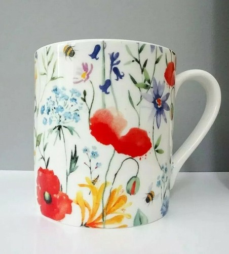 Bone china poppy floral - bone,