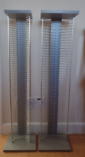 CHROME SILVER GREY DVD AND CD TOWERS STORAGE RACKS 85CM