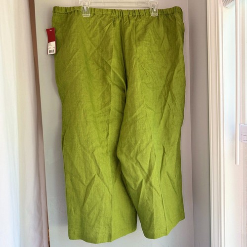 Women lime green linen - 3x,