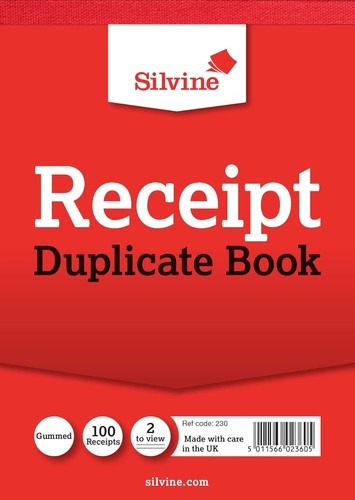 Gummed duplicate cash receipt - gummed,