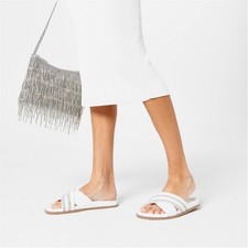 Dune White Silky Diamante Slip