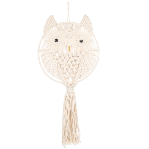 Macrame owl wall hanging - wall,