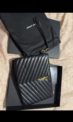 Ysl black leather - ysl,