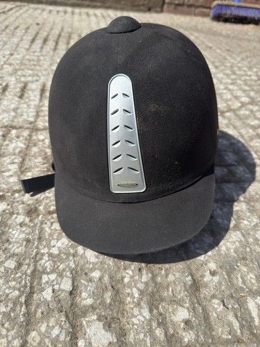 Black velvet riding hat - black, horze