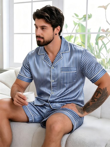 Mens silk satin pyjamas set - mens,