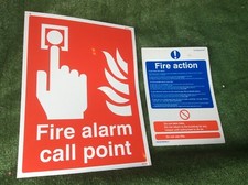 FIRE ALARM CALL POINT SIgns FINISH EASY APPLY OUTDOOR OR INDOORS