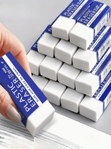 12pcs pencil erasers - 2b, white