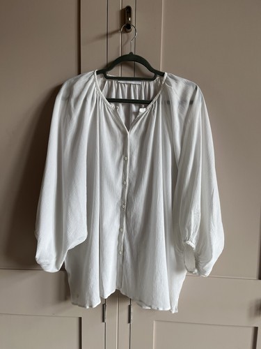 Floaty white textured cotton - white,