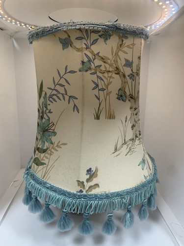 Vintage blue mix floral bird - blue,