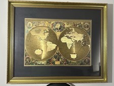 Gold Dufex Foil Framed Map Of