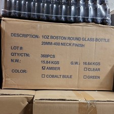 Case of 1oz Boston Round Glass