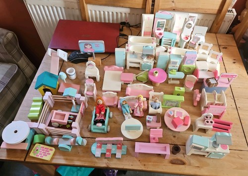 Wooden doll house furniture - wooden,
