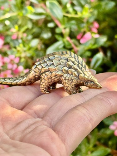 Brass pangolin figurine - brass,