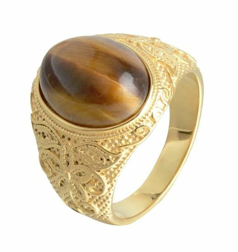 18k gold tiger - oval, cut