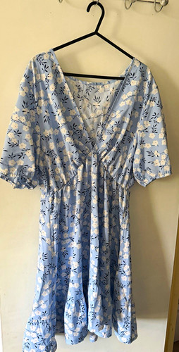 Shein blue white floral - xl,