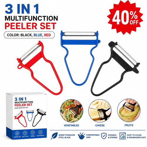 3pc kitchen peeler slicer set - peeler,