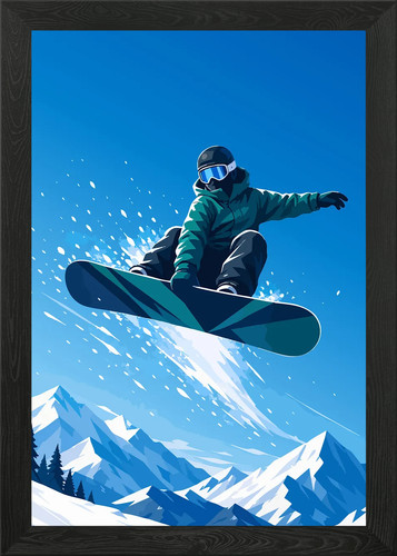Snowboarder mid air - snowboarder, mid-air