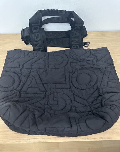 Kangol black quilted logo - black,