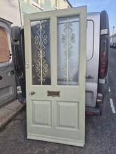 Reclaimed Victorian Edwardian Wooden Front Door With Ironwork 203 H 96cm W