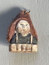 Vintage Badge Brooch Pendant Old Cornish Fisherman Resin 1984