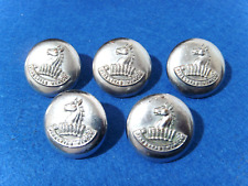 ANTIQUE LIVERY BUTTONS x5 SONG FAMILY FIDELITAS VINCIT HORSES HEAD PITT & CO