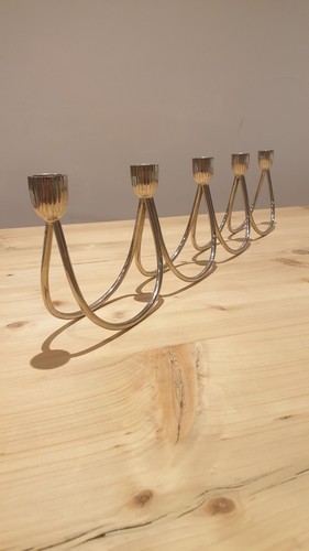 Vintage silver tone candle - silver,