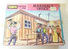 TIMPO VINTAGE PLASTIC BOXED WILD WEST CITY MARSHAL'S OFFICE SET - 1960's