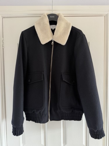 Reiss navy rivet zip - navy,