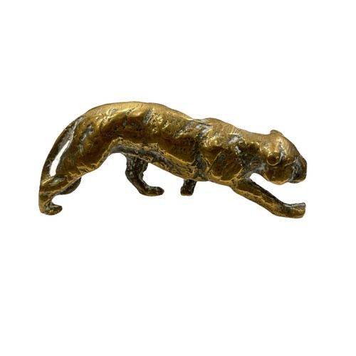 Vintage solid brass leopard - solid,