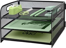 3 Tier Paper Letter Tray with Handle Desk File Organizer A4 Paper Desktop Filing