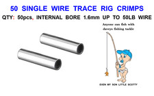 50 WIRE TRACE RIG CRIMPS 1.6mm