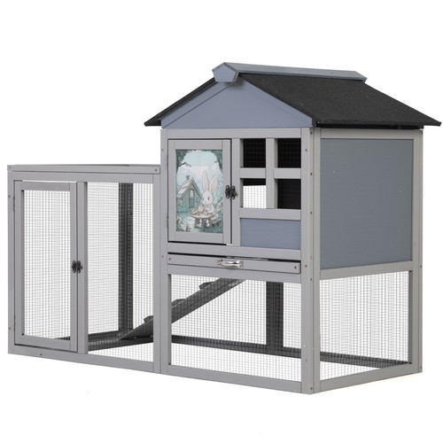 Tier wood rabbit hutch - 48'',