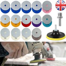 16X 4 Inch Diamond Polishing Pads Wet Dry Set Kit For Granite Concrete Marble UK