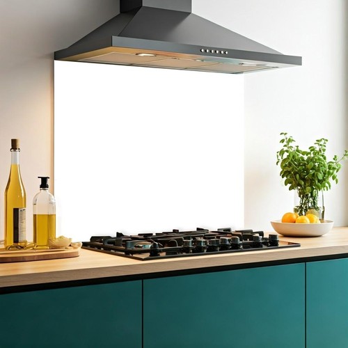 White glass kitchen - glass, splashback