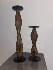Pair of Wooden Candle Holders