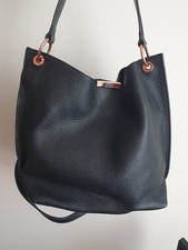 Ted Baker Candiee Black  Leather Tote Hobo  Bag  used 