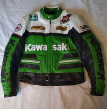 Kawasaki Leather Racing Motorcycle Jacket Mens Size  2xl