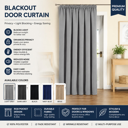Blackout door curtain - door,
