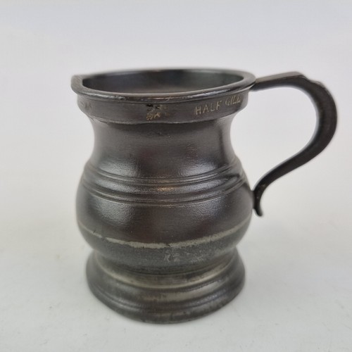 Antique 19thc pewter - half, gill