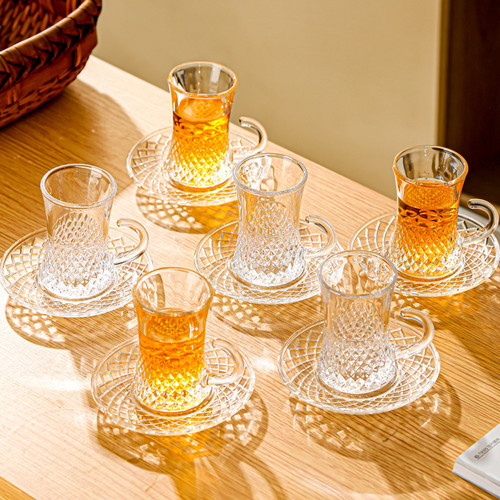 6pcs clear glass - clear, large