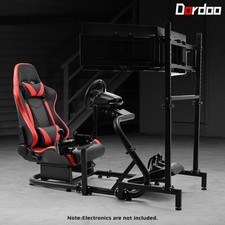Dardoo Racing Simulator Cockpit with Triple Monitor Stand Fit Logitech G923 G29
