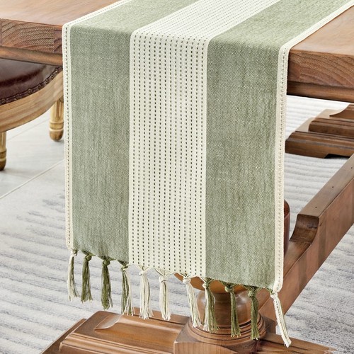 Sage green macrame table - sage,