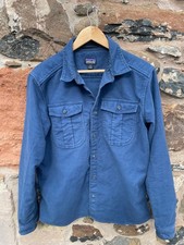 Patagonia Men's Medium Long-Sleeved Blue Topo Canyon Moleskin Shirt