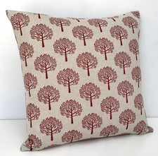 Red Scandinavian DOUBLE SIDED Geometric Tree Cushion Cover Mulberry Fabric