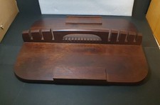 Vintage Dark Wood Cutlery Tray Canteen Knife Holder Cutting Board - Kitchenalia